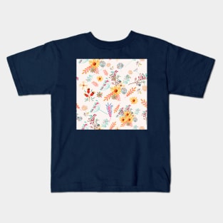 Floral pattern of yellow daisies and fennel Kids T-Shirt